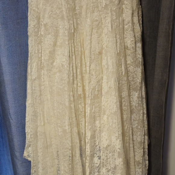 David's Bridal Jewel: Ivory Lace Trumpet Mermaid Sparkle Dress Size 14 - Picture 9 of 9